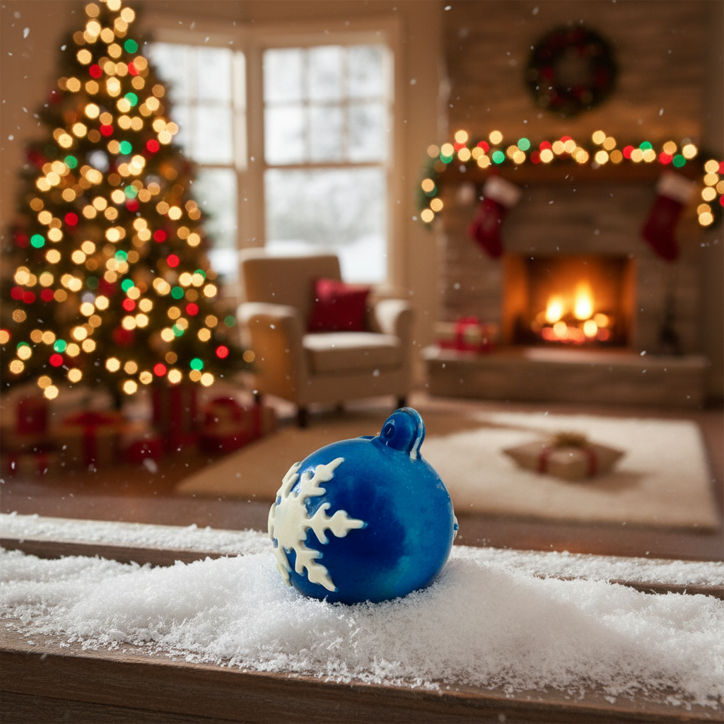 Bol navideño festivo de chocolate blanco 60g