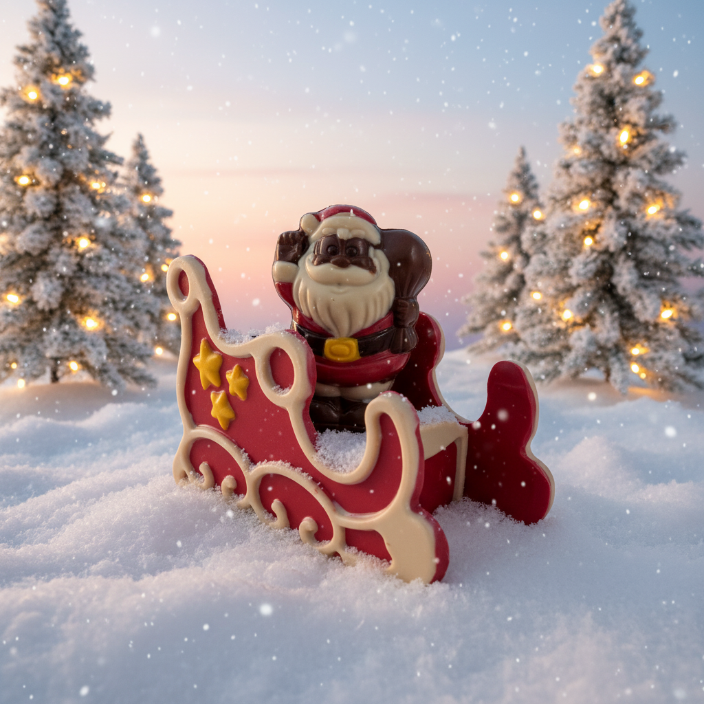 Chocolate blanco festivo Papá Noel en trineo 180 g