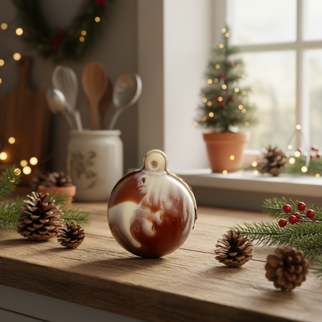 Bol navideño de chocolate blanco, con leche y negro 60g