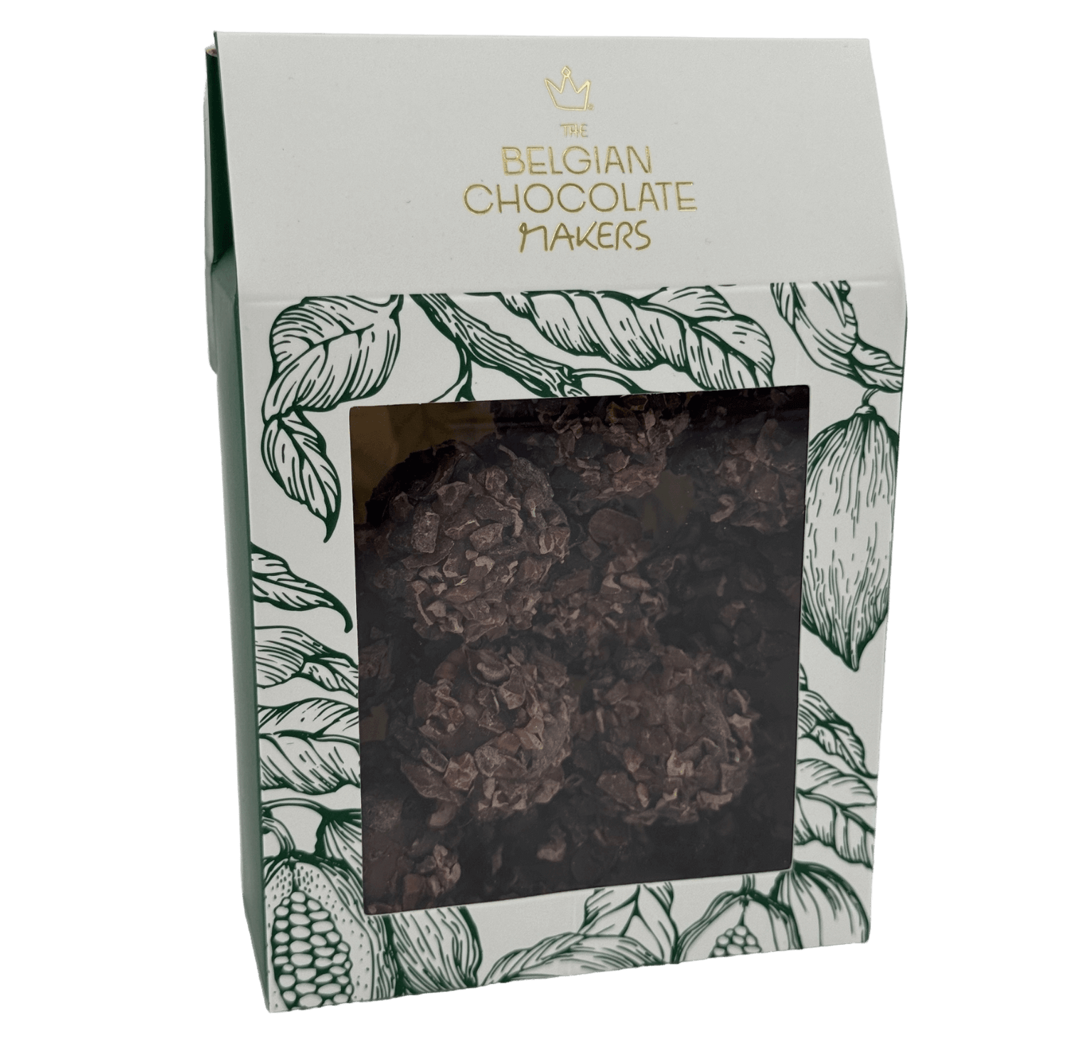 Bolsa de trufas belgas con cobertura de nibs de cacao