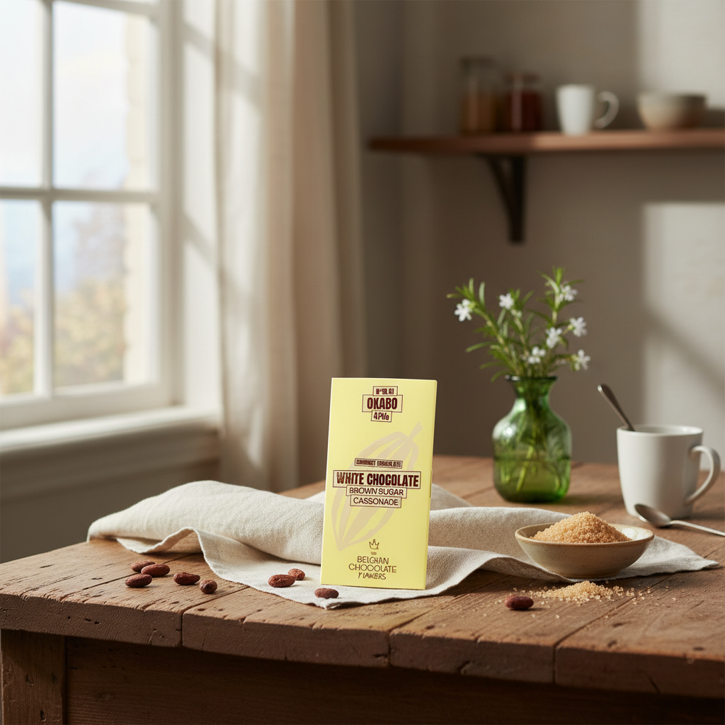 Tableta de chocolate blanco cassonade azúcar moreno 41%