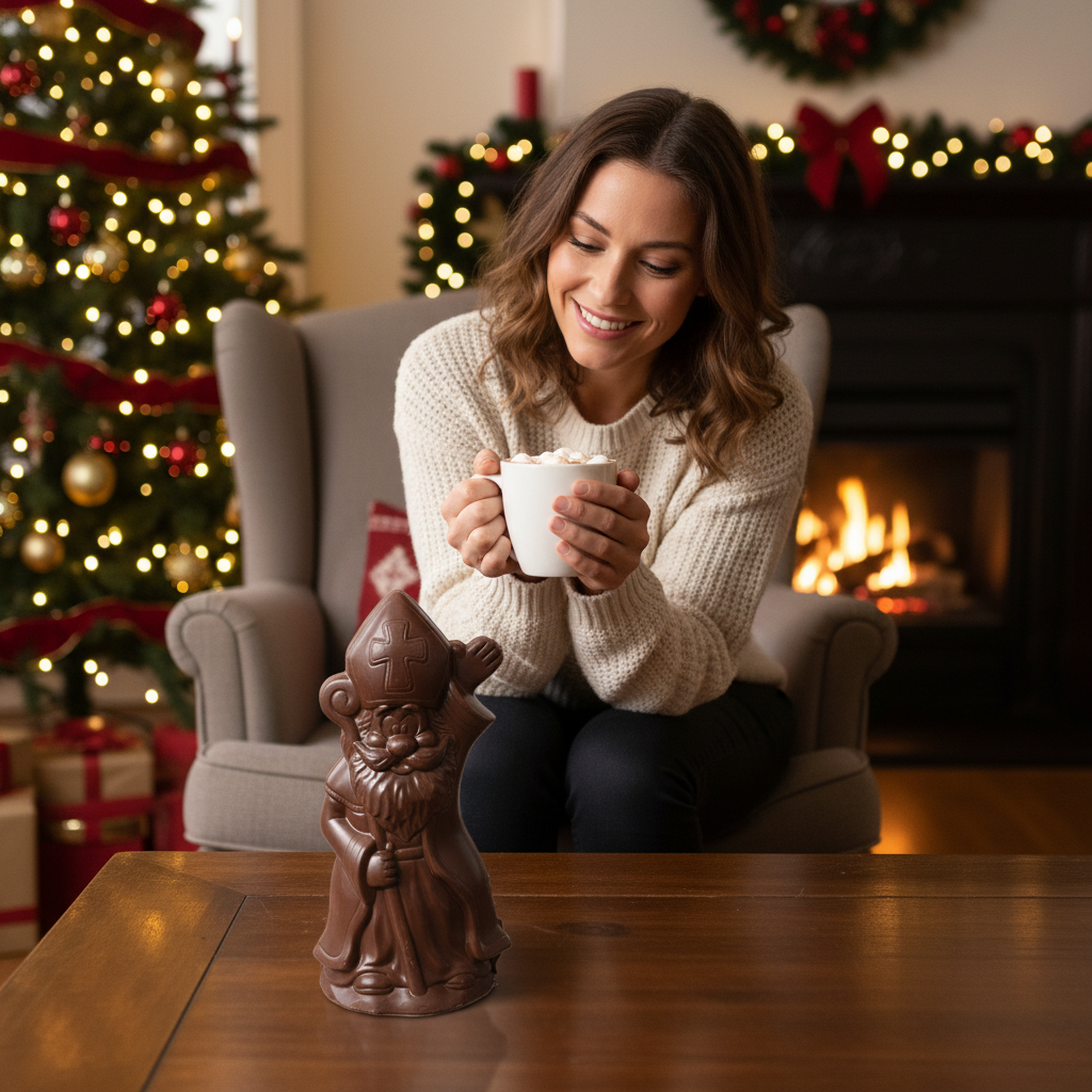 San Nicolás de chocolate negro con cetro 250g