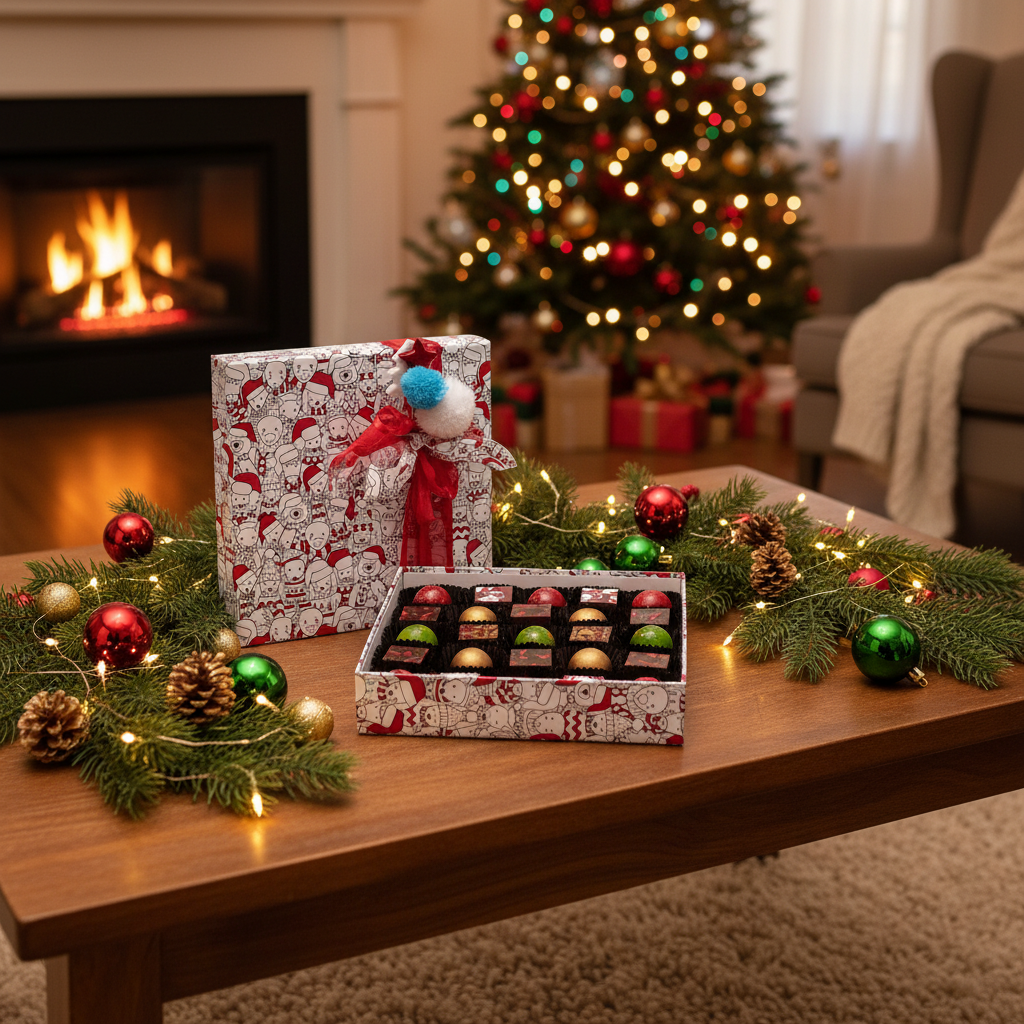 Caja de Navidad 25 bombones 375g