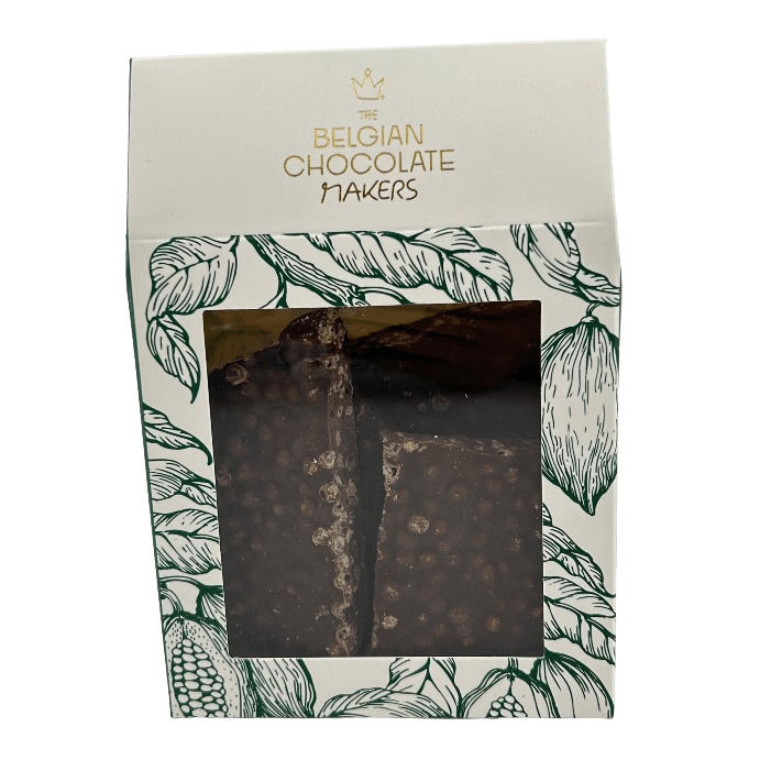 Barritas rotas de chocolate negro con arroz inflado