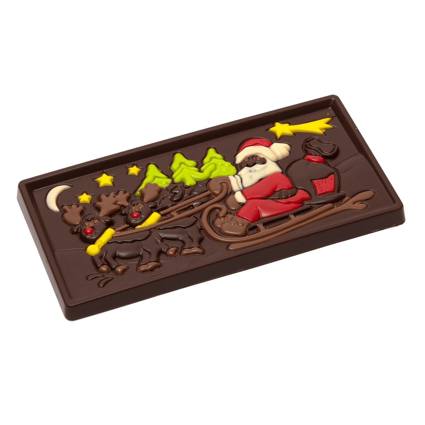 Barrita de chocolate negro Papá Noel en trineo 105g