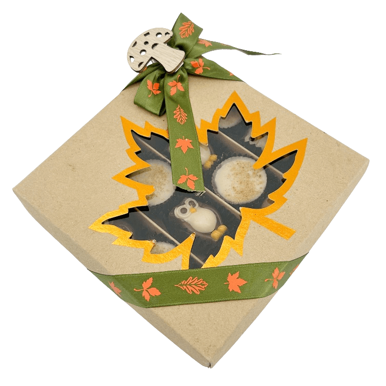 Mezcla de pralinés de otoño en caja de regalo artesanal