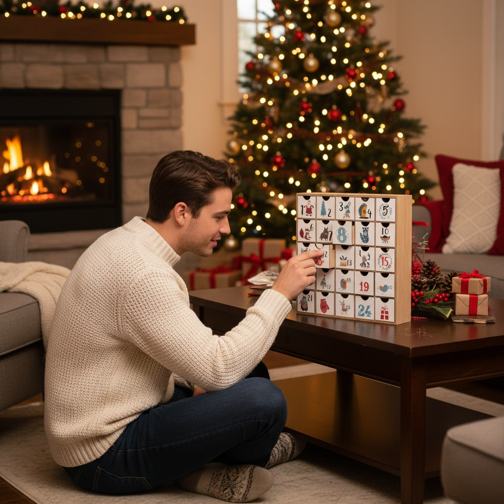 Calendario de adviento de madera origen 1 Kg