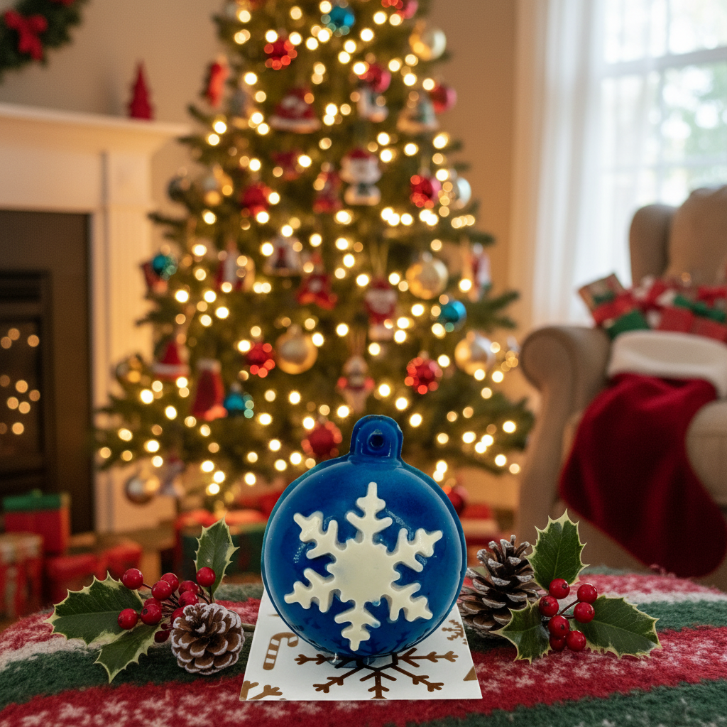 Bol navideño festivo de chocolate blanco 60g