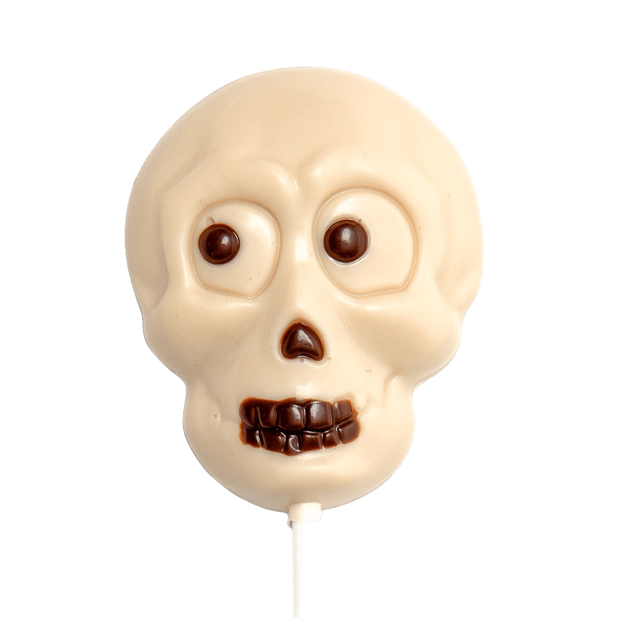 Piruleta de calavera de chocolate blanco