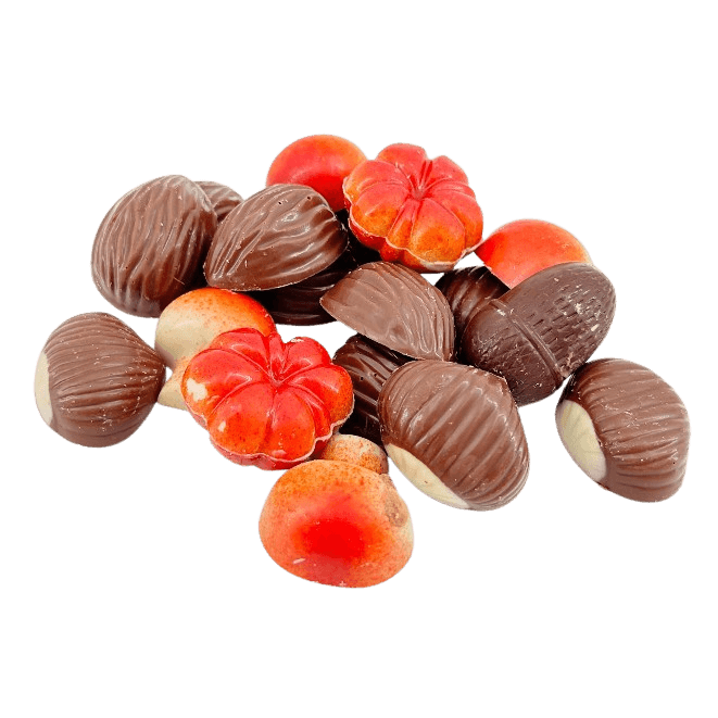 Frutas de otoño en chocolate