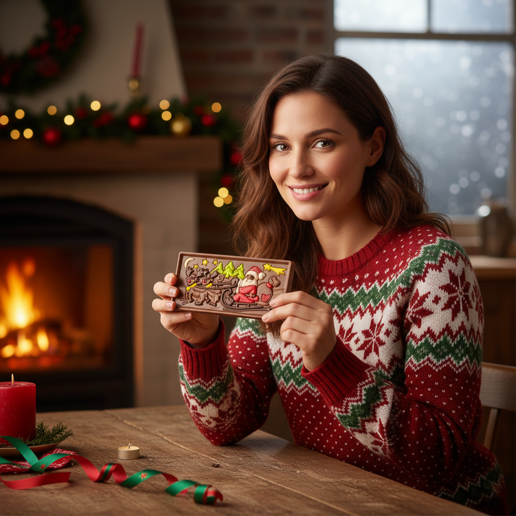 Chocolate con leche Papá Noel en trineo 105g