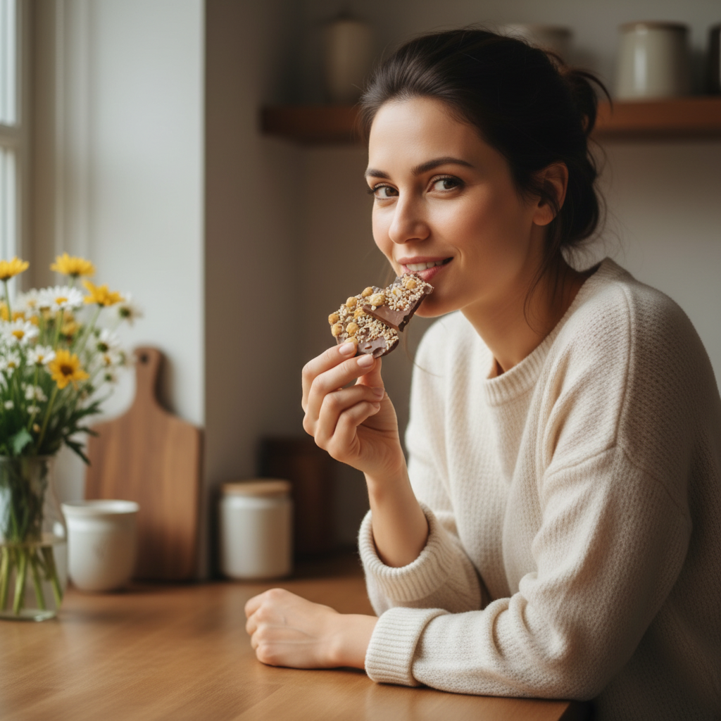 Barritas rotas de chocolate con leche y avellanas