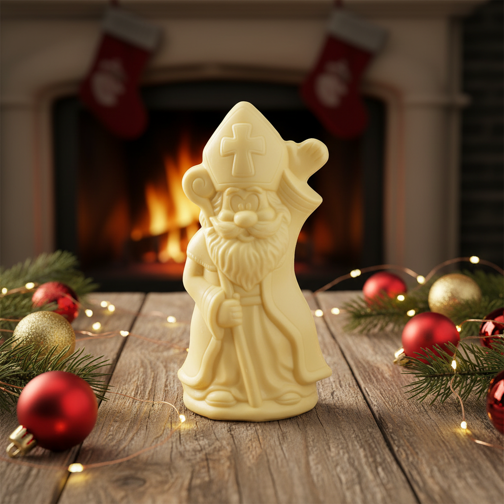 San Nicolás de chocolate blanco con cetro 250g