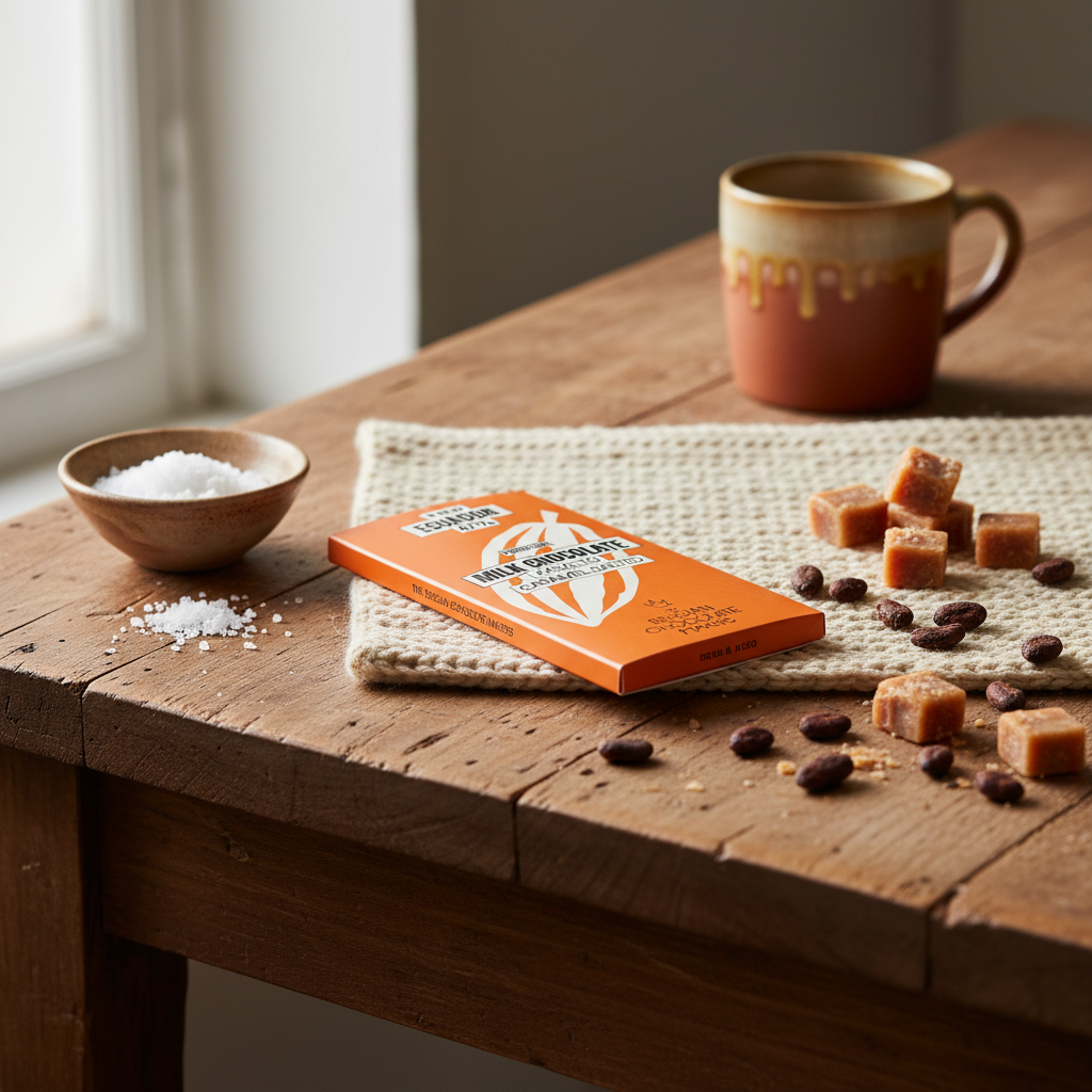 Tableta de chocolate Kasalto origen Ecuador 47% caramelo salado