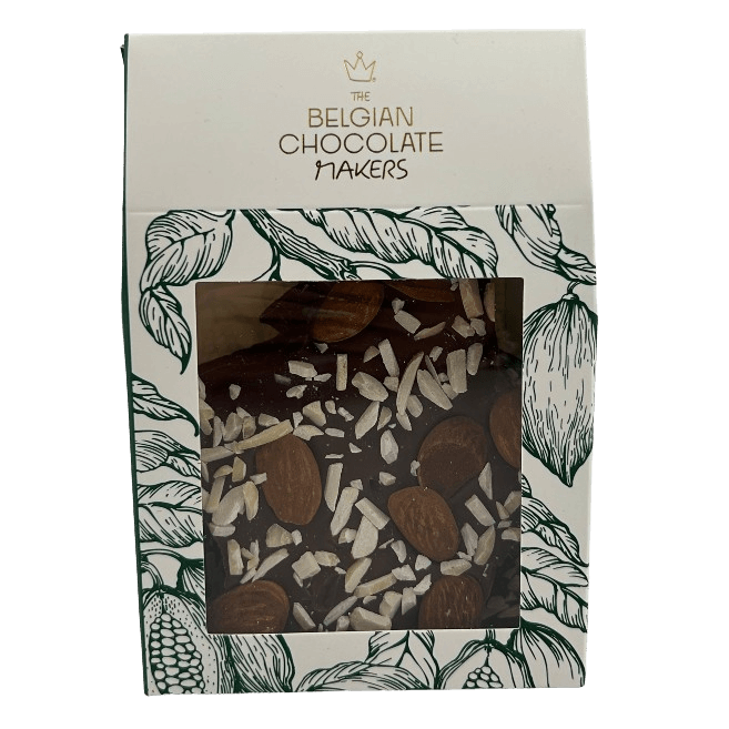 Barritas rotas de chocolate con leche y almendra