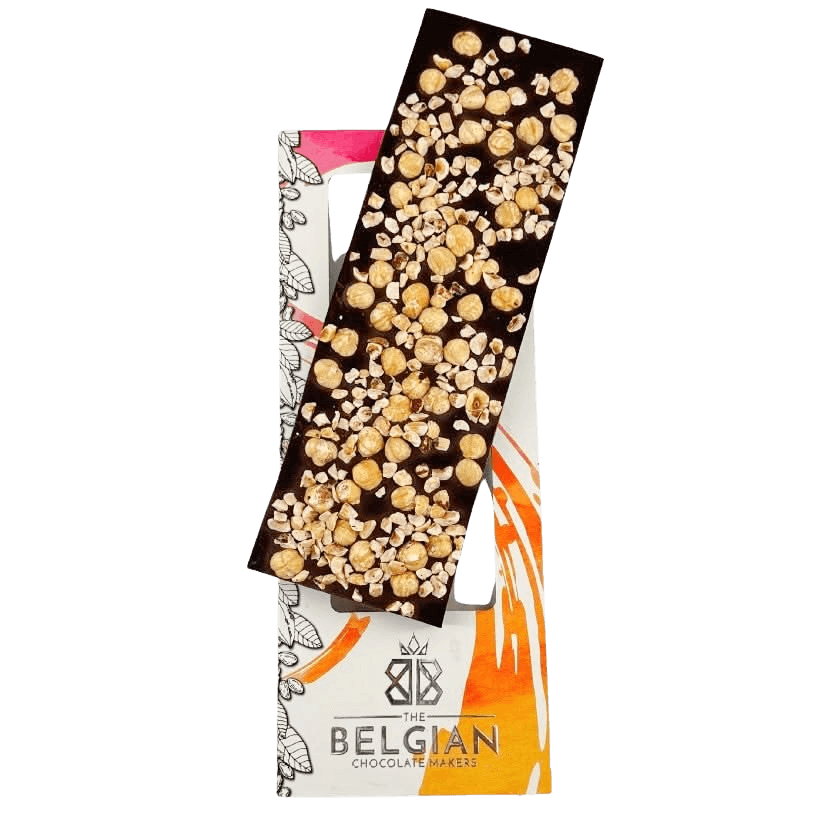 Tableta de chocolate negro Fantasy 375 grs con trozos de avellana del Piamonte