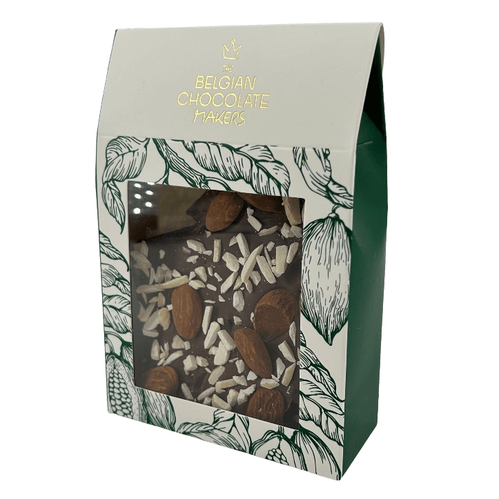 Barritas rotas de chocolate con leche y almendra