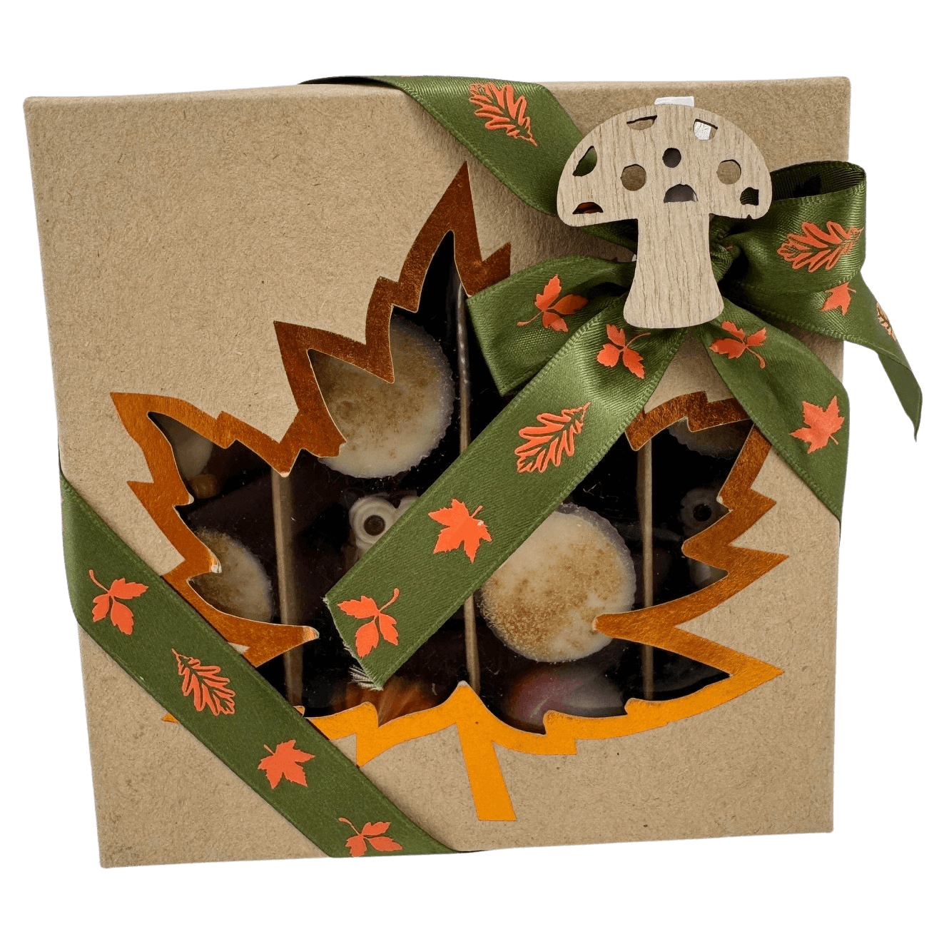 Mezcla de pralinés de otoño en caja de regalo artesanal