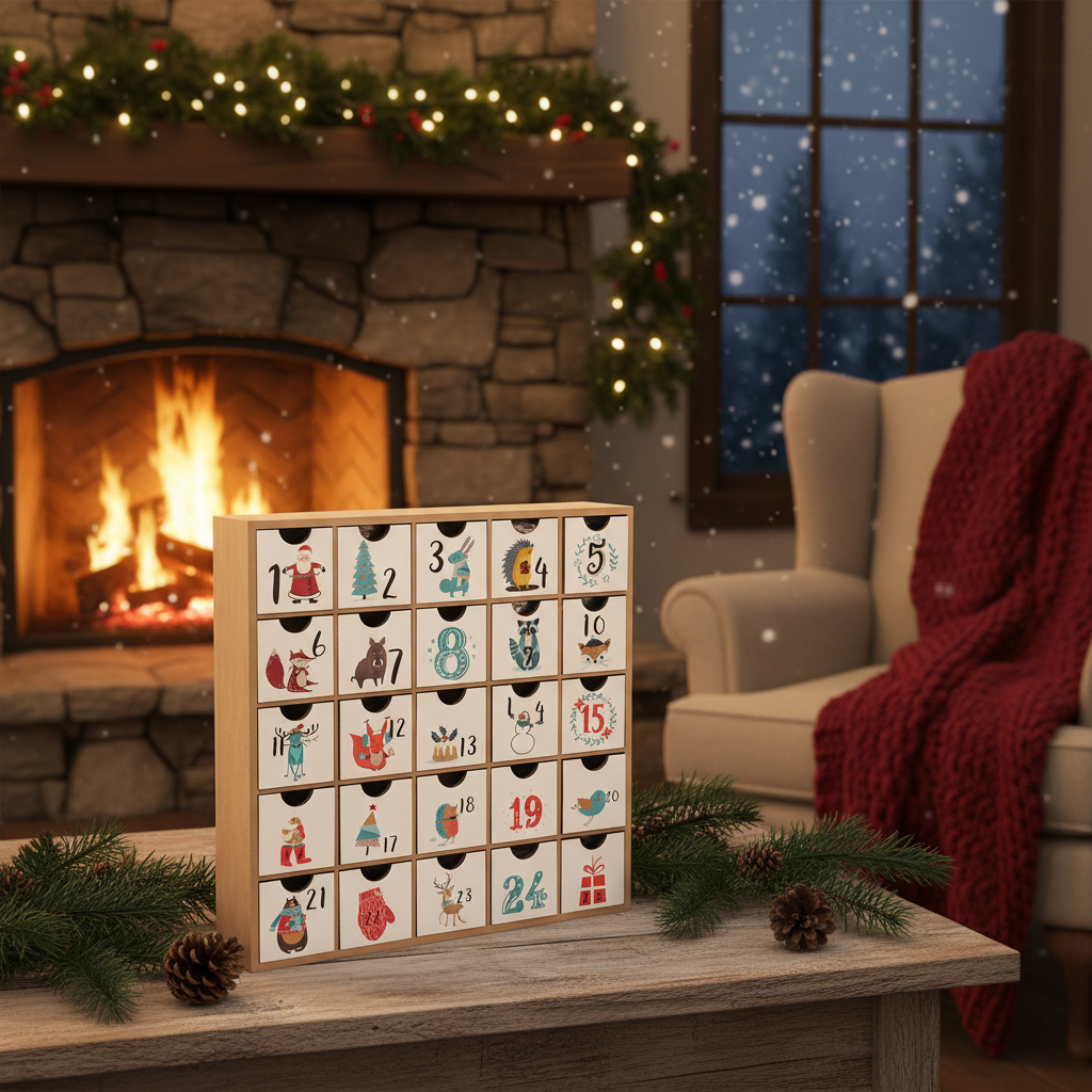 Calendario de adviento de madera origen 1 Kg