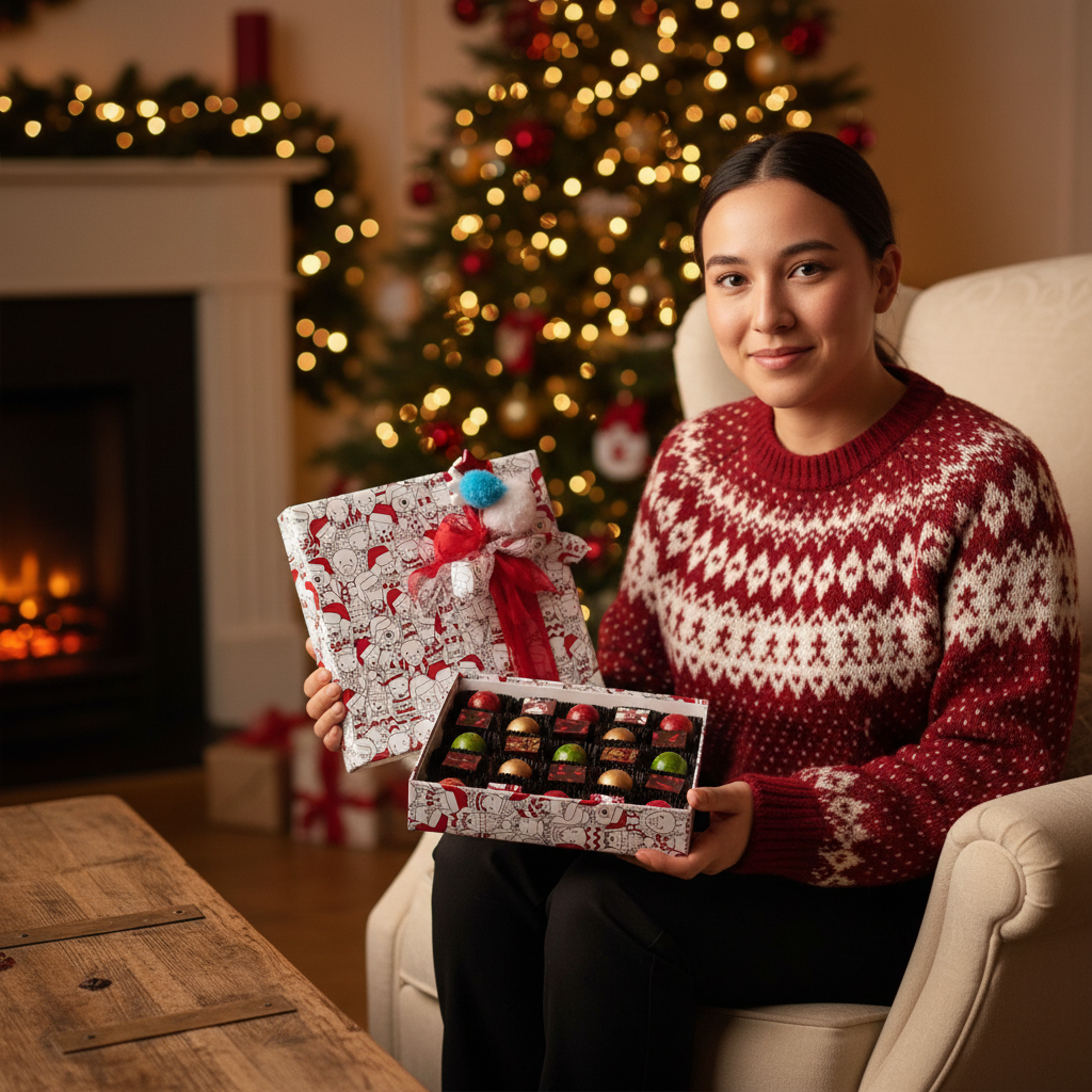 Caja de Navidad 25 bombones 375g