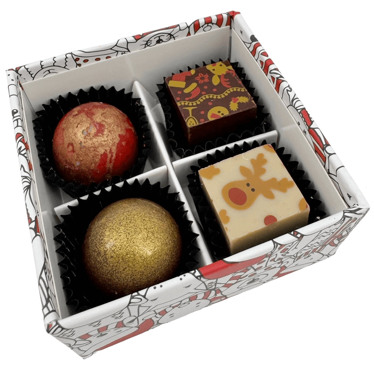 Caja de Navidad 4 bombones 50g