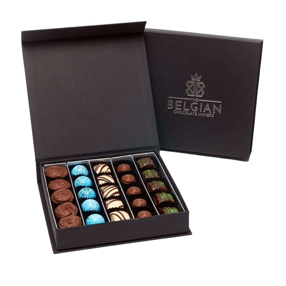 Caja de lujo de 25 bombones de chocolate